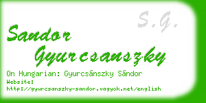 sandor gyurcsanszky business card